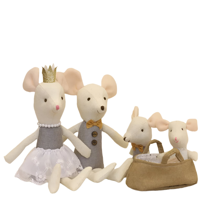Mouse Family Plush Dollhouse Set