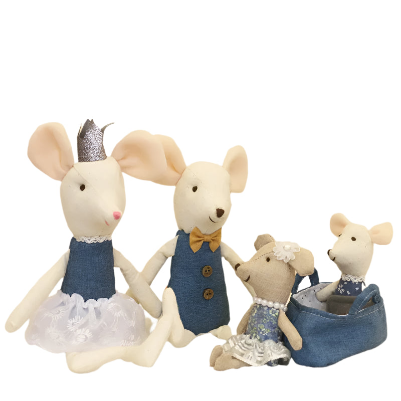 Mouse Family Plush Dollhouse Set