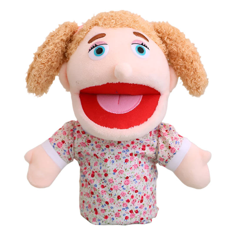 👨👩👧👦 Family Plush Hand Puppet – Soft Storytelling Toy for Kids (28–33cm)