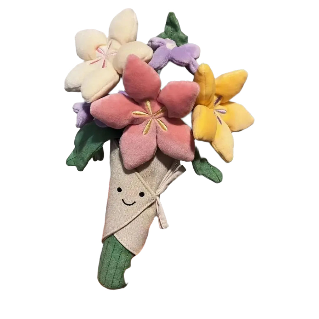 Holding Flowers Plush Toy – Eternal Rose Plush Bouquet