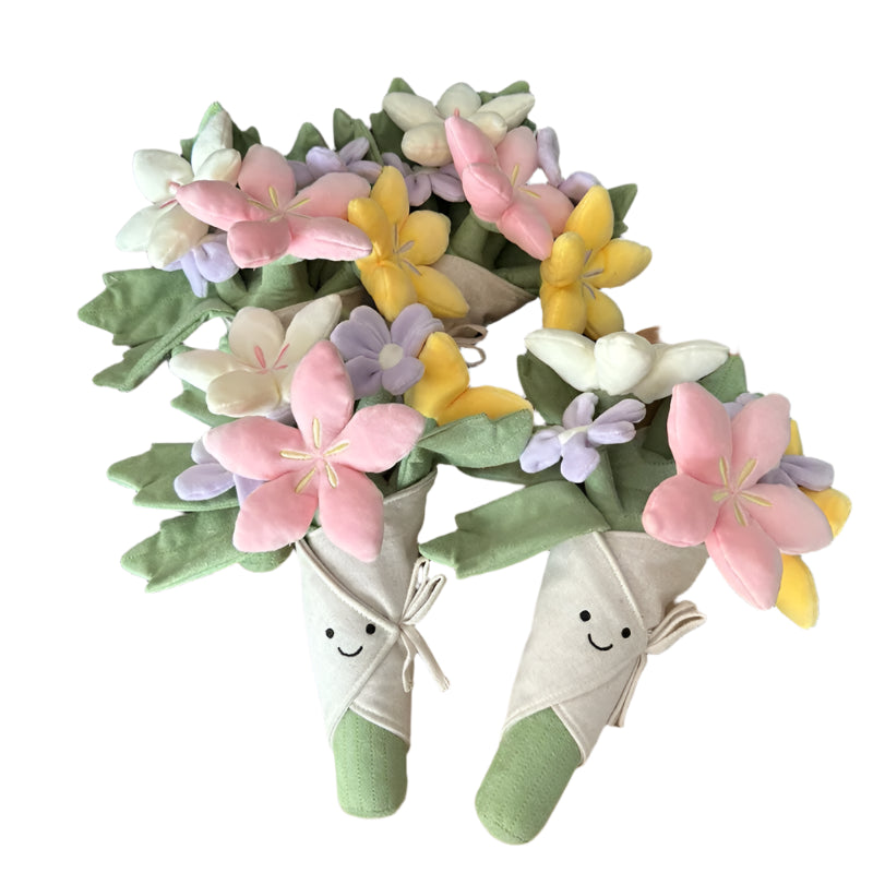 Holding Flowers Plush Toy – Eternal Rose Plush Bouquet