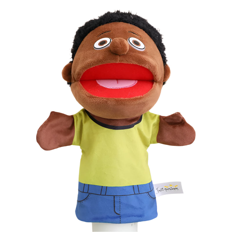👨👩👧👦 Family Plush Hand Puppet – Soft Storytelling Toy for Kids (28–33cm)