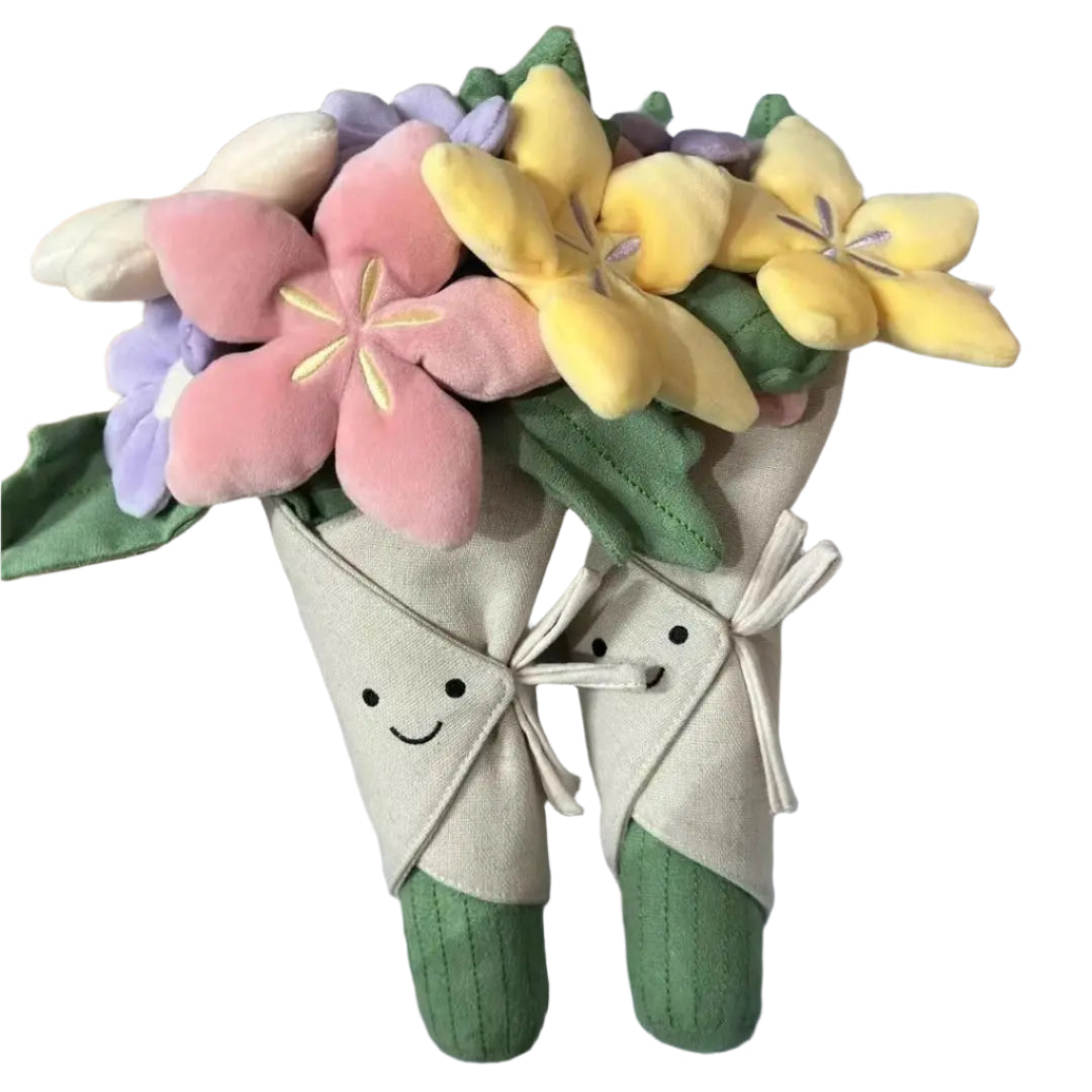 Holding Flowers Plush Toy – Eternal Rose Plush Bouquet