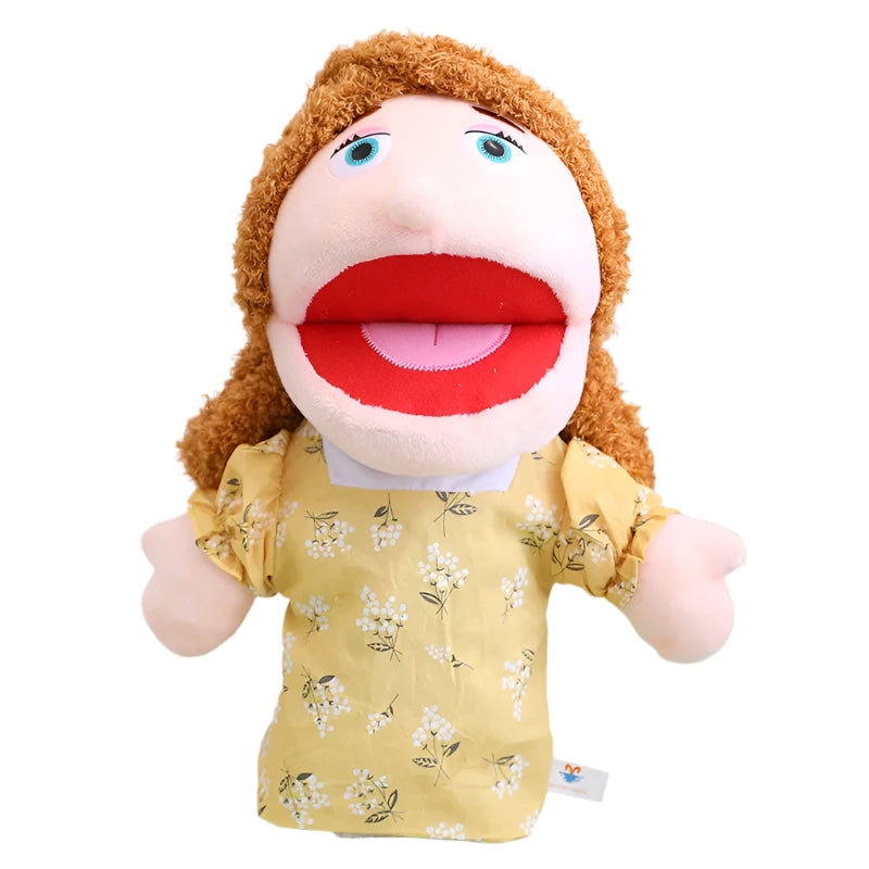 👨👩👧👦 Family Plush Hand Puppet – Soft Storytelling Toy for Kids (28–33cm)