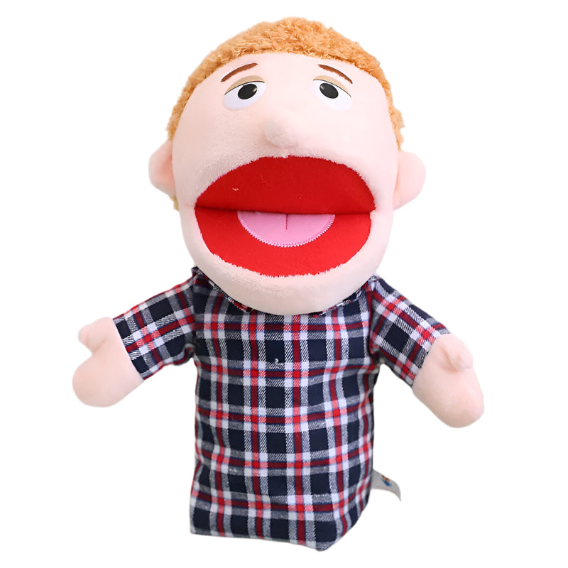 👨👩👧👦 Family Plush Hand Puppet – Soft Storytelling Toy for Kids (28–33cm)