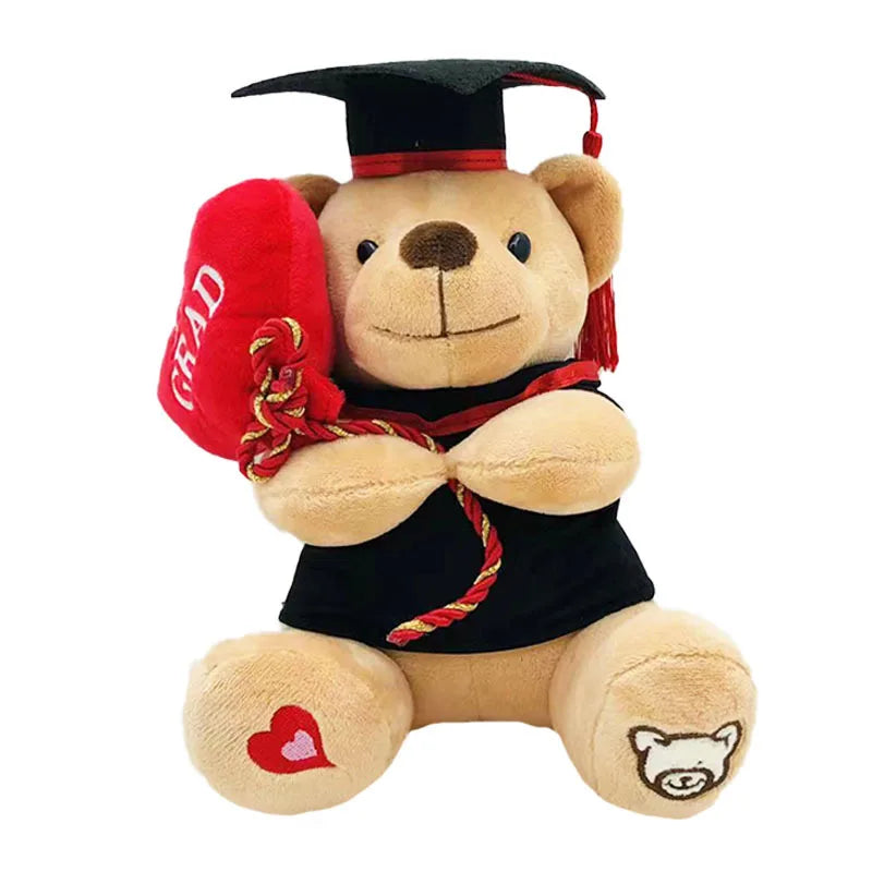 Cartoon Teddy Bear Holding Heart Plush Stuffed Toy (13–15cm)