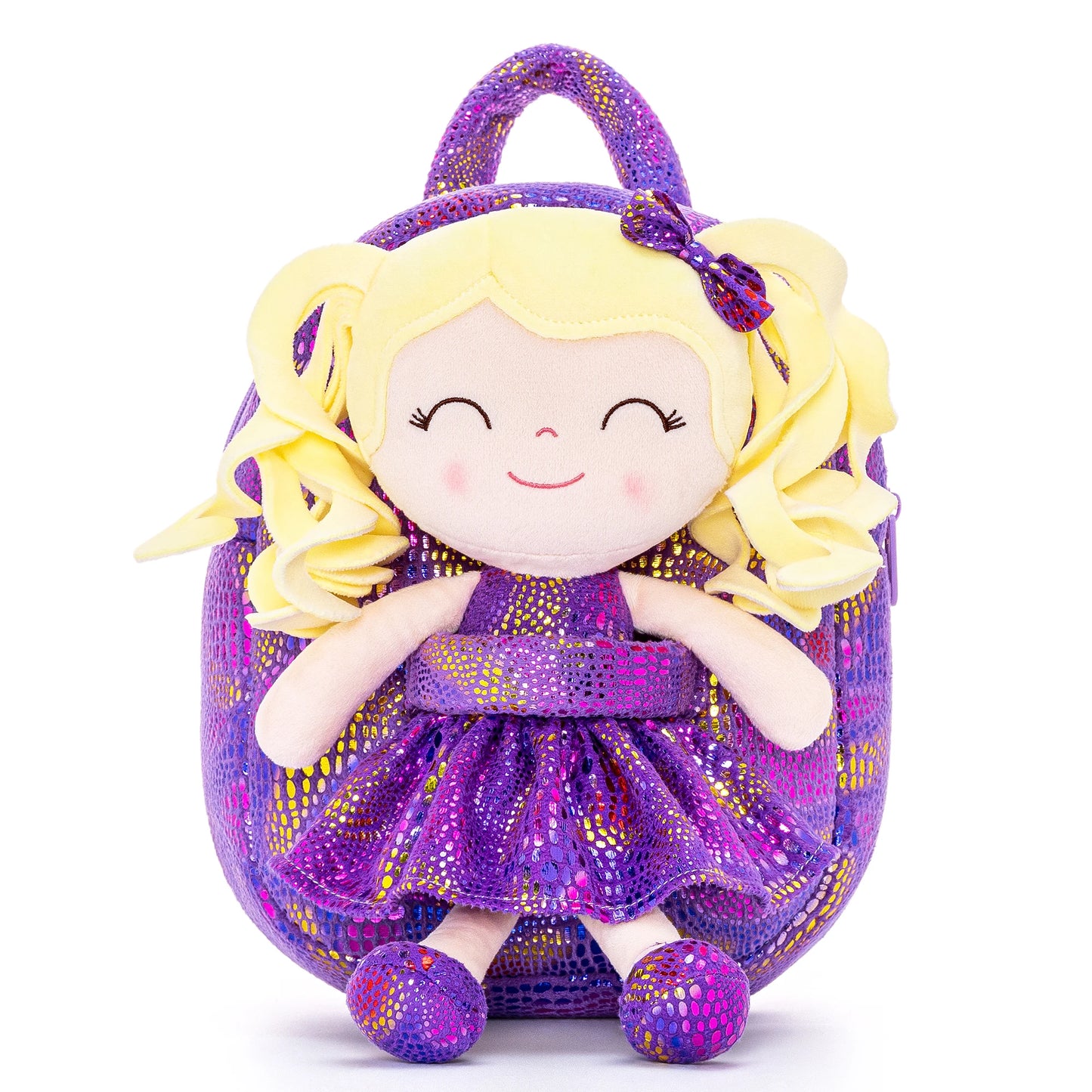 Gloveleya Plush Backpack – Soft Doll Backpack for Baby Girls