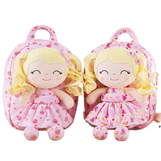 Gloveleya Plush Backpack – Soft Doll Backpack for Baby Girls