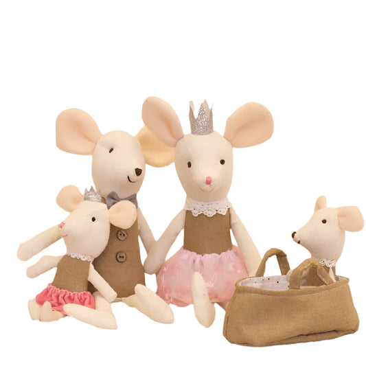Mouse Family Plush Dollhouse Set