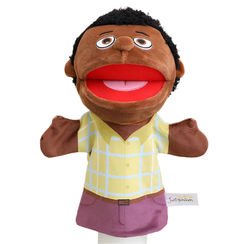👨‍👩‍👧‍👦 Family Plush Hand Puppet – Soft Storytelling Toy for Kids (28–33cm)