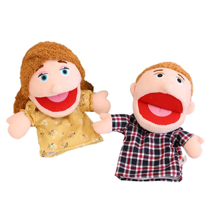 👨‍👩‍👧‍👦 Family Plush Hand Puppet – Soft Storytelling Toy for Kids (28–33cm)