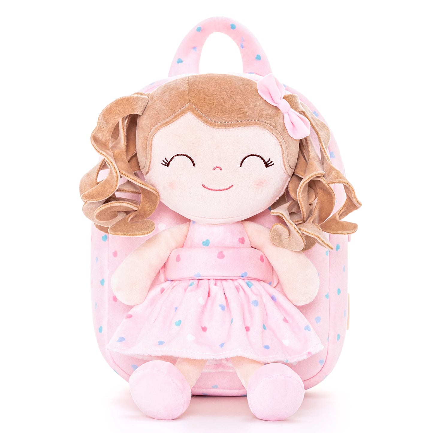 Gloveleya Plush Backpack – Soft Doll Backpack for Baby Girls