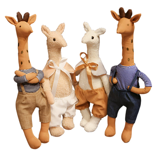 Kawaii Animal Plush Dolls – Giraffe & Alpaca Plushies