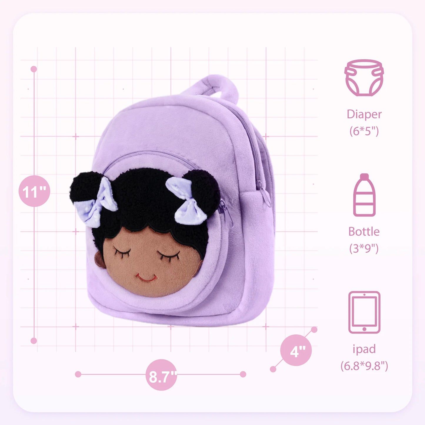 OUOZZZ Kawaii Plush Doll Backpack