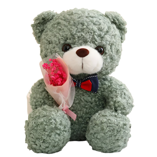 25 cm Kawaii Teddy Bear with Plush Bouquet – Romantic & Graduation Gift

