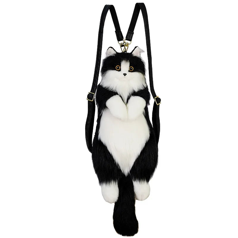 Handcrafted Kitten Plush Backpack