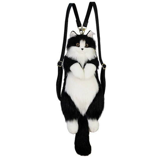 Handcrafted Kitten Plush Backpack